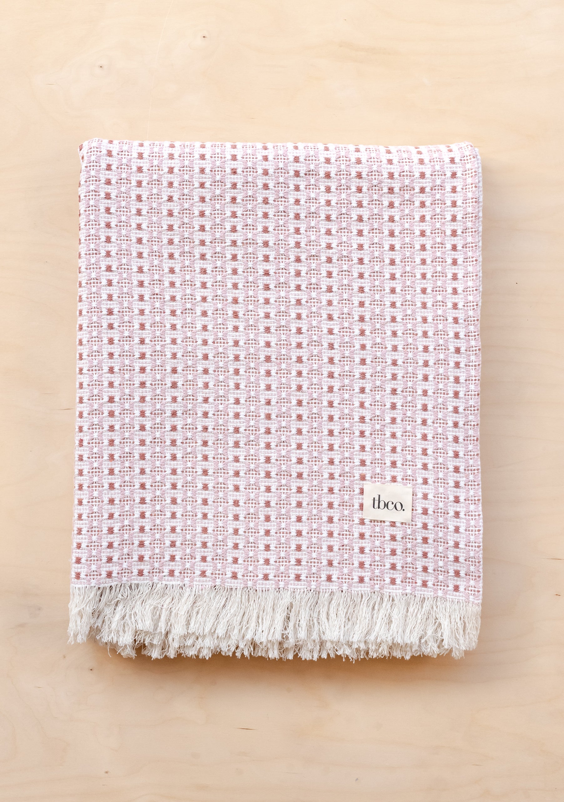 Cotton Throw in Pink Geometric