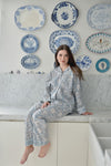 Cornflower Blue Floral Print Pyjamas