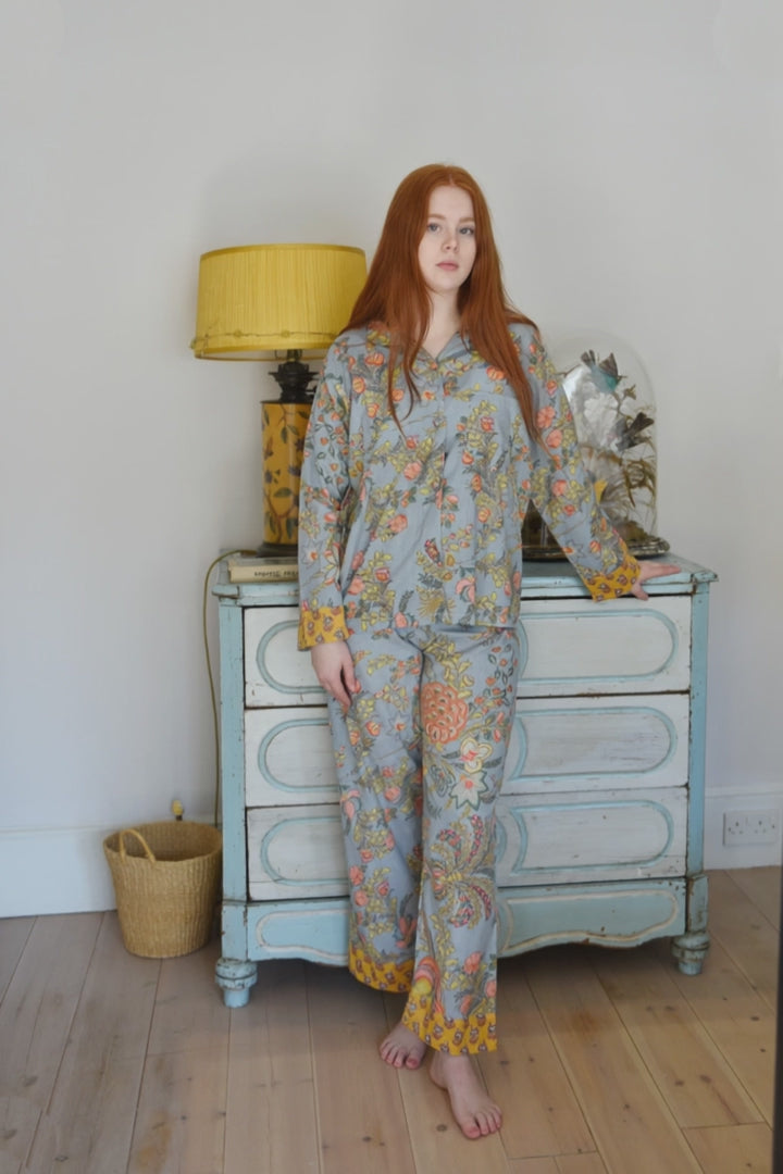 Mustard Floral Print Pyjamas