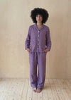 Cotton Oversized Pyjamas in Lilac Checkerboard