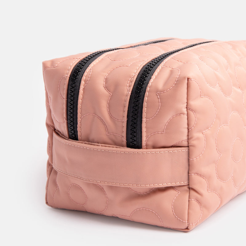 Pink Quilted Flower Large Travel Washbag