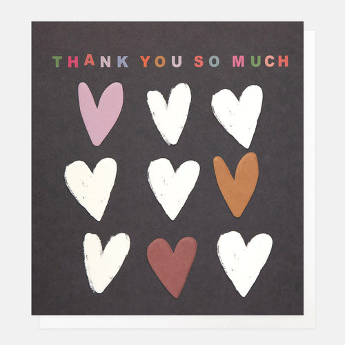 Thank You So Much Multi Hearts Greeting Card