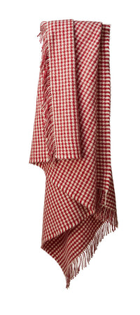 Houndstooth Berry Red Throw