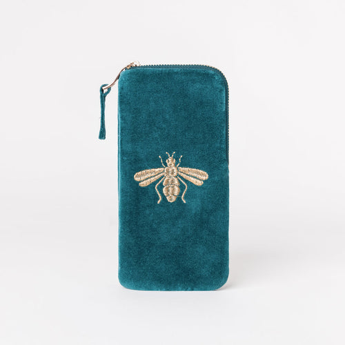 Honey Bee Glasses Case in Rich Blue