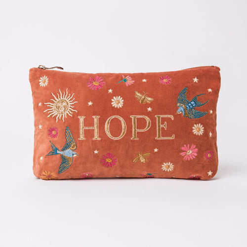 Give Love Affirmation Everyday Pouch ~ Rust Velvet