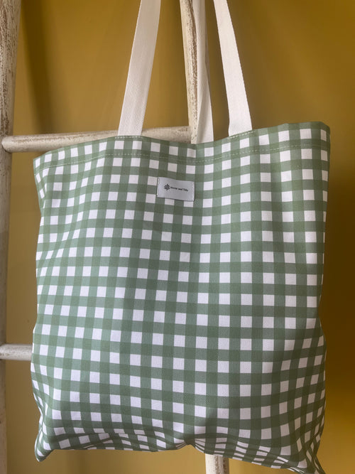 Gingham Cotton Tote Bag