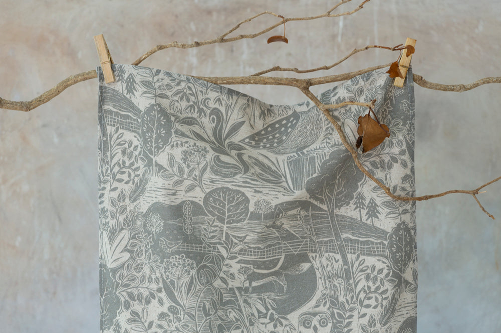 Owl and Fox Tea Towel