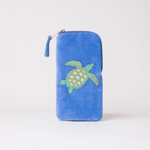 Turtle Conservation Sunglasses Case in Caribbean Blue