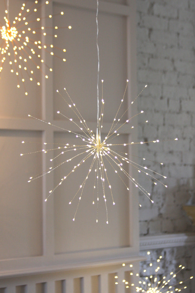 Hanging Copper Starburst Lighting 120 warm LED