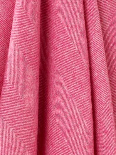 Herringbone Pure Wool Throw in Fuchsia