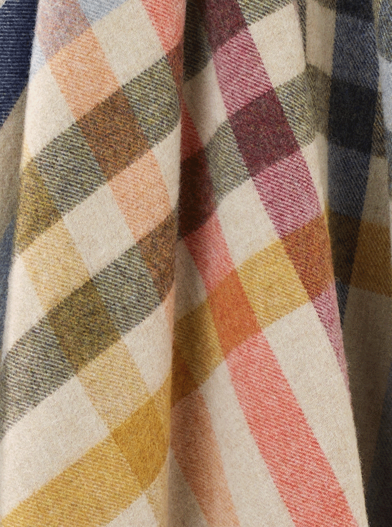 Henley Design Multicolour Beige Merino Throw