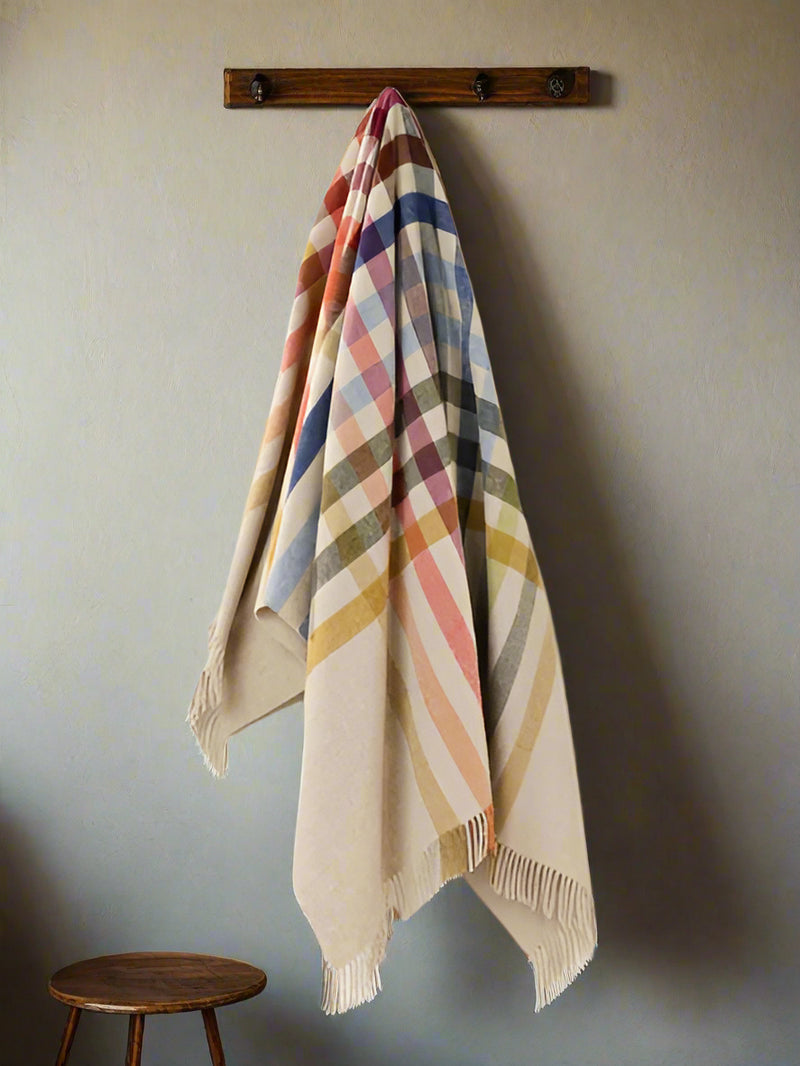 Henley Design Multicolour Beige Merino Throw