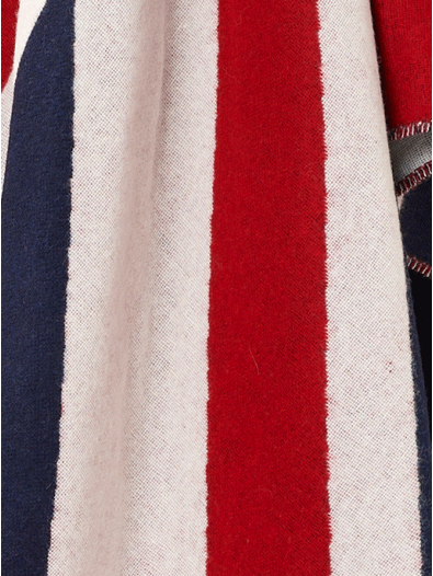 Union Jack Merino Lambswool Wool Throw - Red, White and Blue