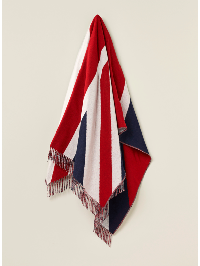 Union Jack Merino Lambswool Wool Throw - Red, White and Blue