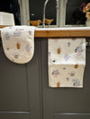 Watering Can and Flowerpots Design Tea Towel