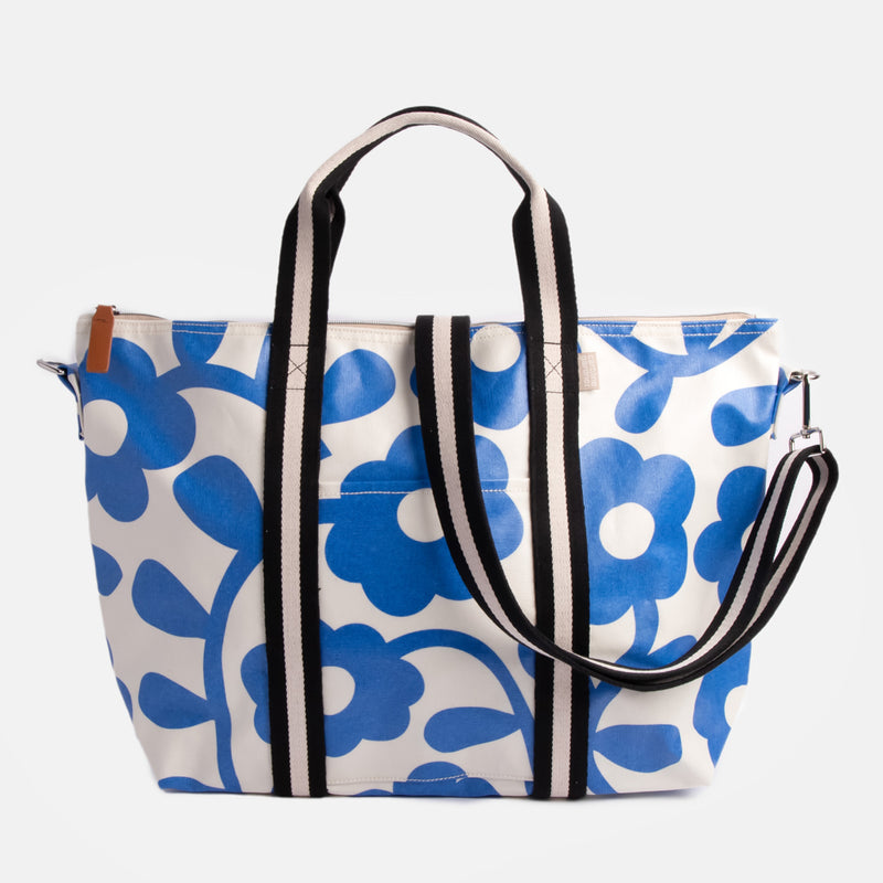 Blue Mono Flower Weekend Bag