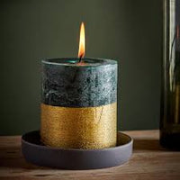 Winter Thyme Gold Half-Dipped Candle