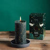 Winter Thyme, Gold Marbled Pillar Candle