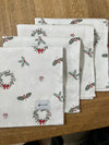 Christmas Wreath Napkins ~ set of 4