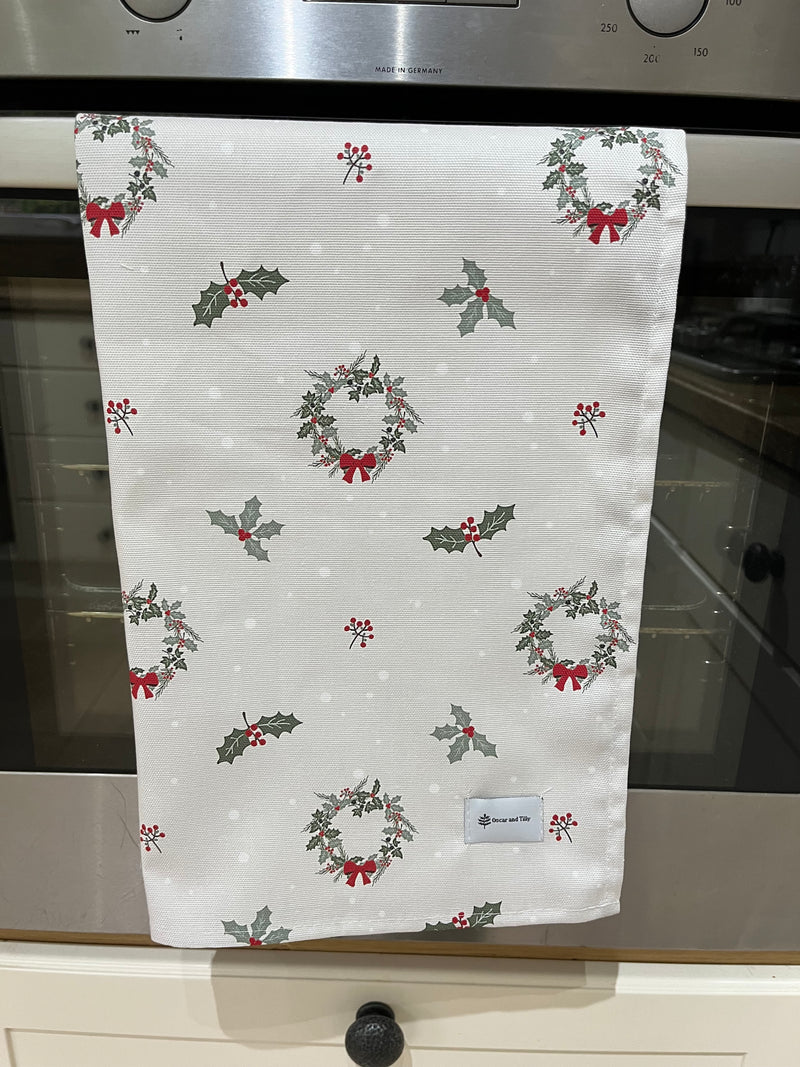 Christmas Wreath Tea Towel