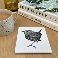 Beautiful Matt Ceramic White Coaster ~ in five gorgeous designs