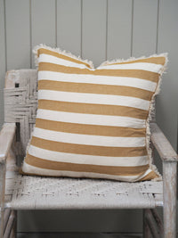 Bold Stripe Cushion Cover in Yellow, Blue or Dark Slate