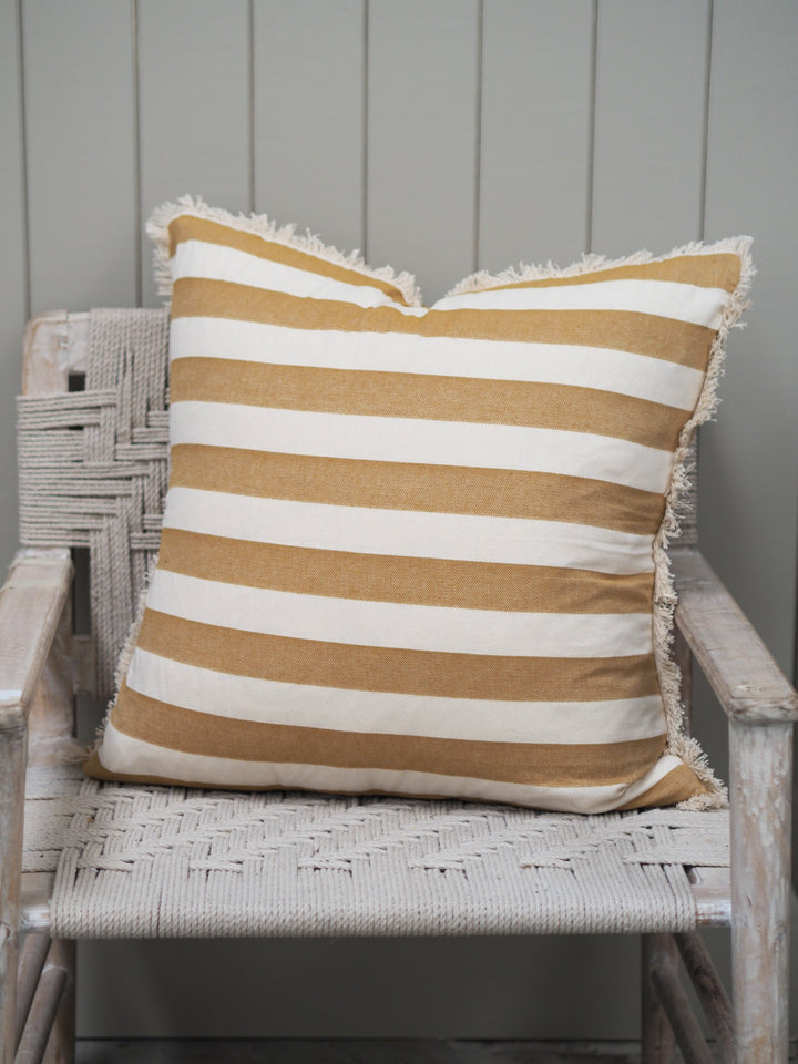 Bold Stripe Cushion Cover in Yellow, Blue or Dark Slate