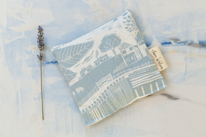 Through The Fields Duck Egg Blue Lavender Bag