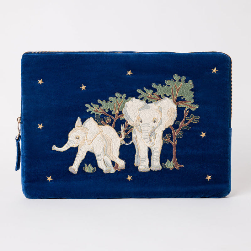 Baby Elephant Conservation Velvet Small Laptop Case