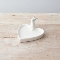 Heart Trinket Dish - White Rabbit