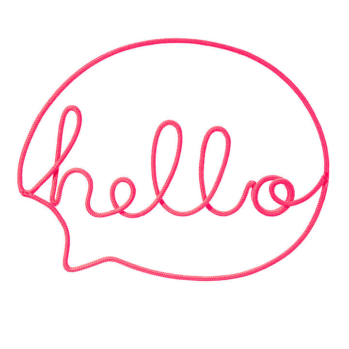 Hello Speech Bubble Rope Word Sign ~ Neon Fuchsia