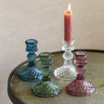 Glass Candlestick – Harlequin Clear