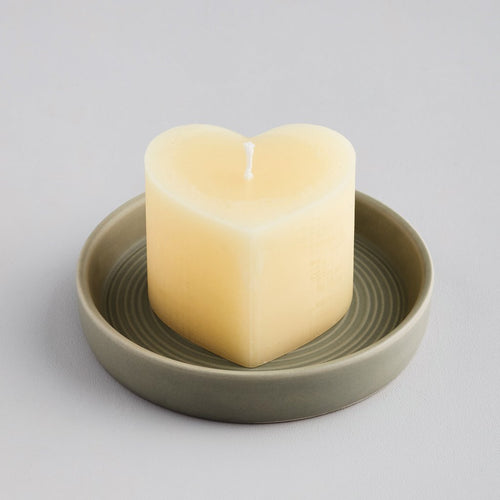 Ivory heart candle