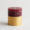 Figgy Pudding Gold Half-Dipped Pillar Candle