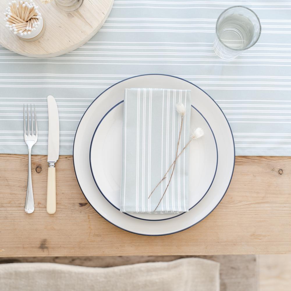 Cotton Table Runner -  Green Stripes