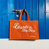 Tangerine Life is Better in Flip Flops Cute Jute Bag