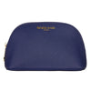 Navy Vegan Leather Oyster Cosmetic Case