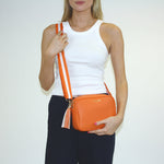 Orange Vegan Leather Lulu Crossbody Bag
