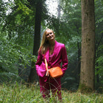 Orange Vegan Leather Lulu Crossbody Bag