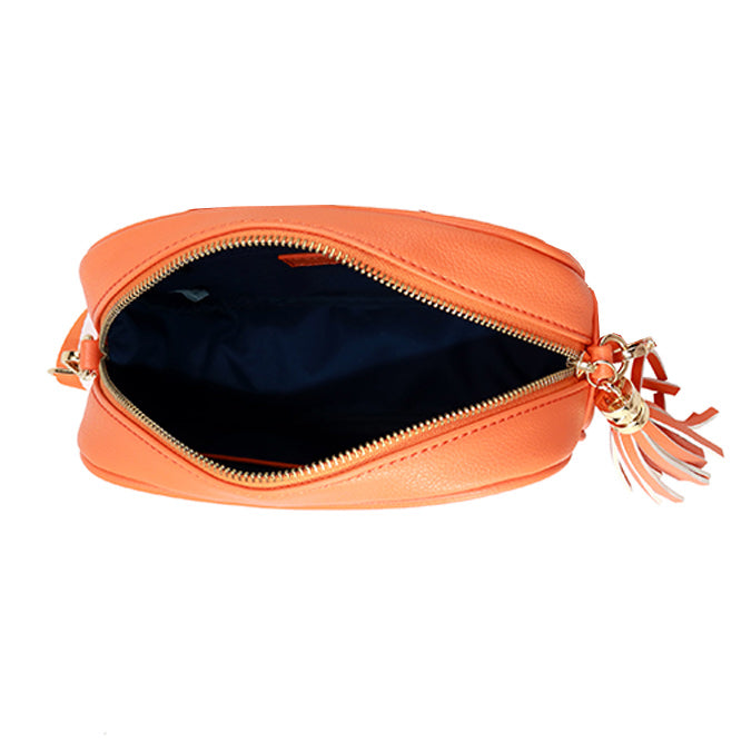 Orange Vegan Leather Lulu Crossbody Bag