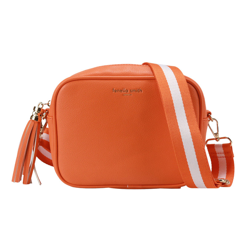 Orange Vegan Leather Lulu Crossbody Bag