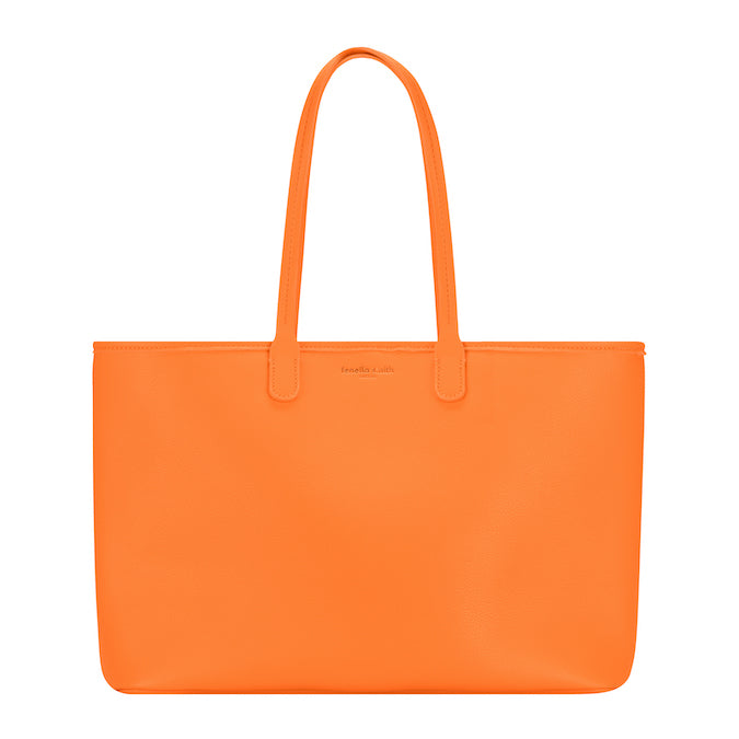 Orange Vegan Leather Izzie Tote Bag