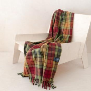 Recycled Wool Knee Blanket in Buchanan Autumn Tartan
