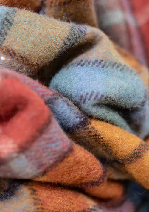 Recycled Wool Blanket in Buchanan Autumn Tartan