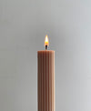 Ribbed Pillar Stick Candles ~ Set of 2