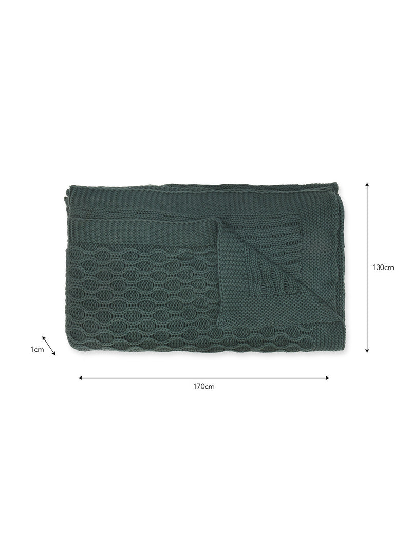 Forest Green Ballater Cotton Throw