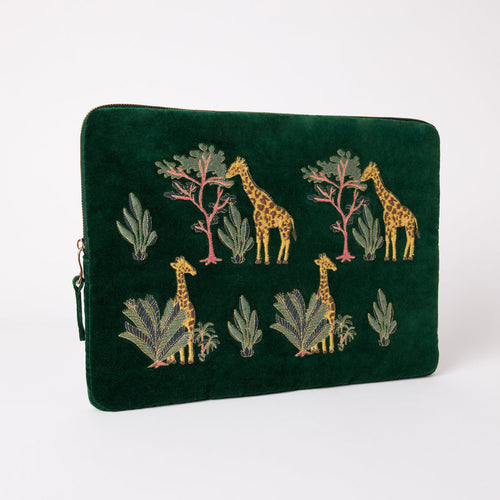 Giraffe Velvet Small Laptop Case