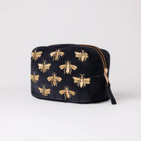 Honey Bee Black Velvet Cosmetics Bag