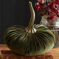 Large velvet pumpkin olive