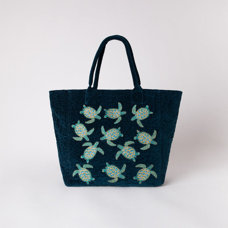 Turtle Conservation Tote In Marine Blue